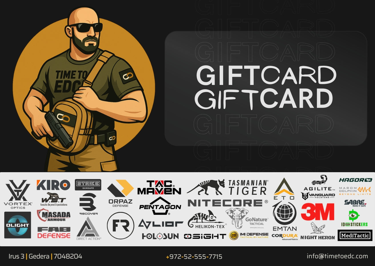 כרטיס מתנה דיגיטלי – GIFT CARD | Time to EDC