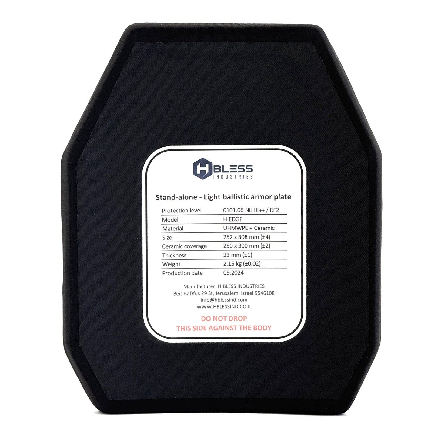 לוחות קרמיים | Level III++ | H.BLESS | פלטות מיגון | פלטה קרמית - H-BLESS - לוחות קרמיים | Level III++ | H.BLESS | פלטות מיגון | פלטה קרמית - Time to EDC - Store -