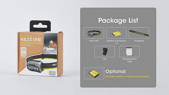 פנס ראש טקטי Nitecore HA23-UHE – עוצמה של 600 לומן עם סוללות AAA - NITECORE - Nitecore HA23-UHE – פנס ראש קל לקמפינג ושטח | 600 לומן - Time to EDC.com -
