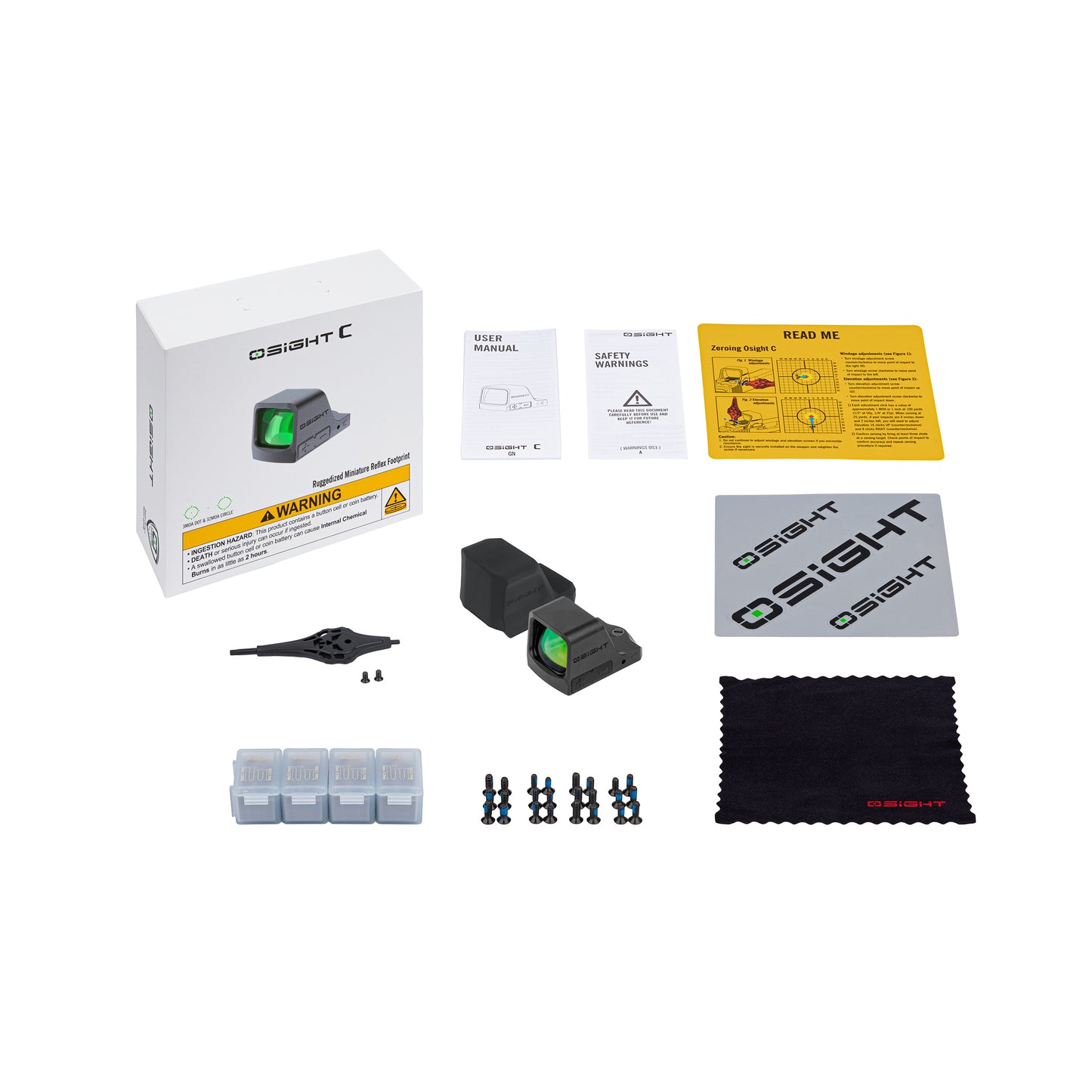 כוונת השלכה ירוקה OSIGHT C GR לאקדח עם חלון פנורמי ו-MRS