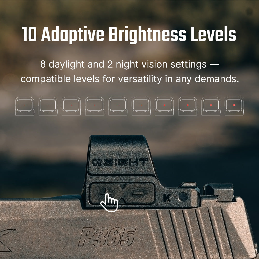 Osight K – כוונת רד-דוט 6 MOA עם תושבת RMSc וסוללה צדדית