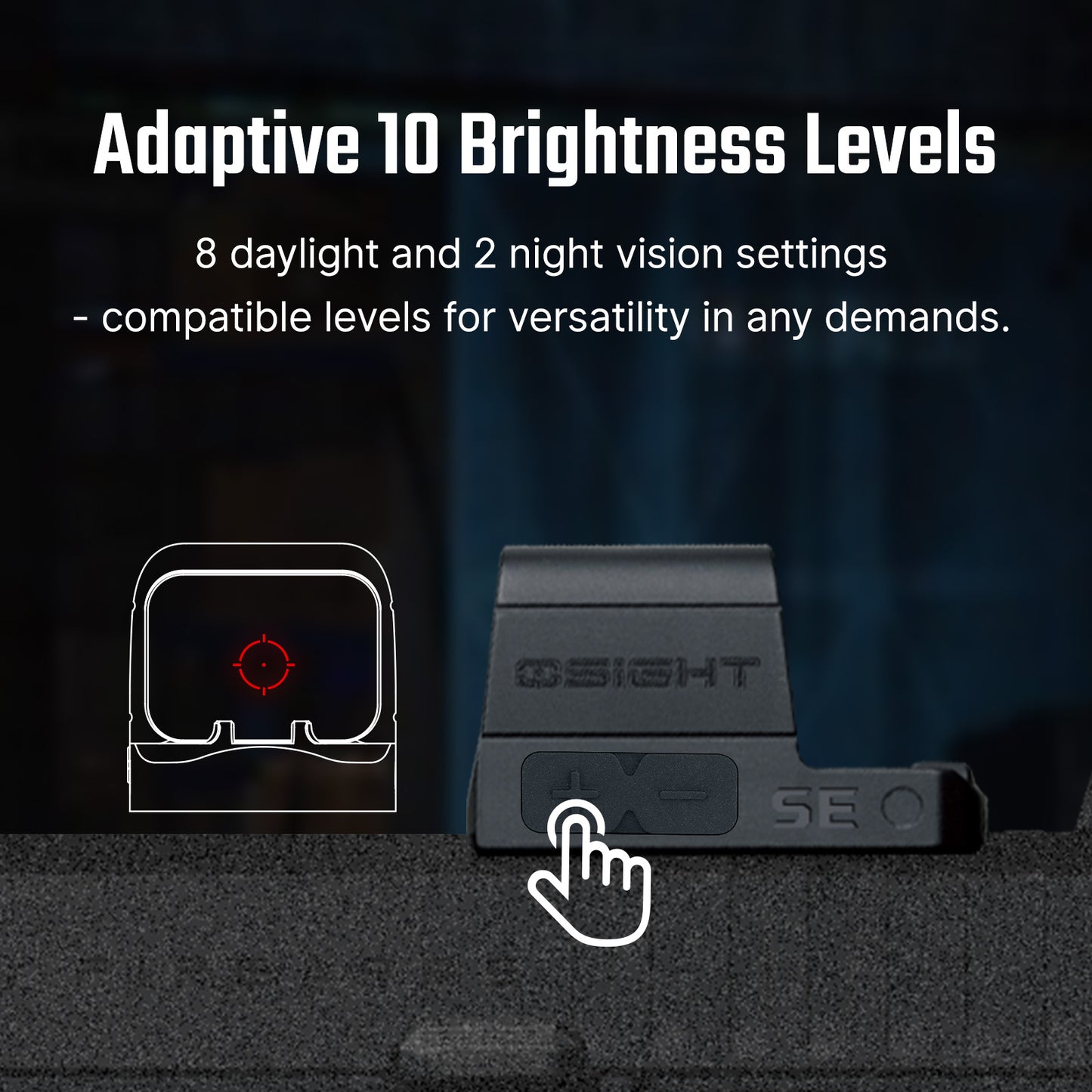 Osight SE – כוונת רד־דוט סגורה עם תושבת RMSc וסוללה מתחלפת