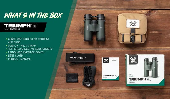 משקפת Vortex Triumph HD 10×42 – GlassPak, Waterproof/Fogproof