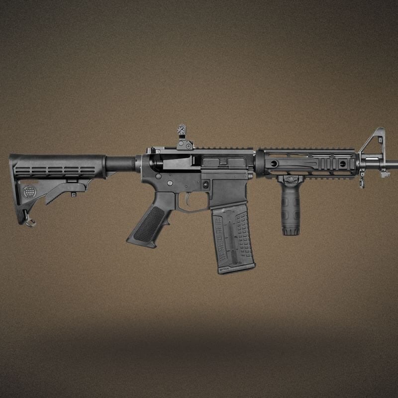 AR15 Tactical Rifle עם קת מתכווננת, מסילה וידית קדמית משולבת | timetoedc.com