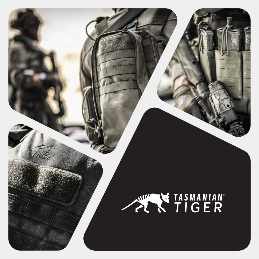 ציוד טקטי  TASMANIAN TIGER, תיקים טקטיים, אפודי קרב, פאוצ'ים טקטיים, ציוד צבאי, ציוד משטרתי, ציוד לשטח, קסדות טקטיות, אפודים טקטיים, ציוד לשטח, נרתיקים לאקדחים, משקפי מגן טקטיים, אמצעי הגנה אישית, ציוד טקטי לשימוש צבאי, ציוד כוחות ביטחון