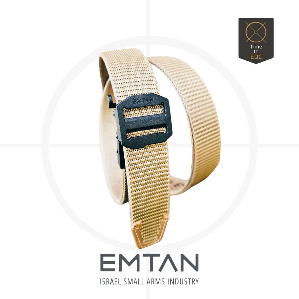 חגורה חצי קשיחה לנשק TACTICAL EDC BELT במגוון צבעים -  EMTAN -  חגורה לנשק טקטית TACTICAL EDC BELT | חזקה ומדויקת לנשיאה יומיומית -  Time to EDC.com -  