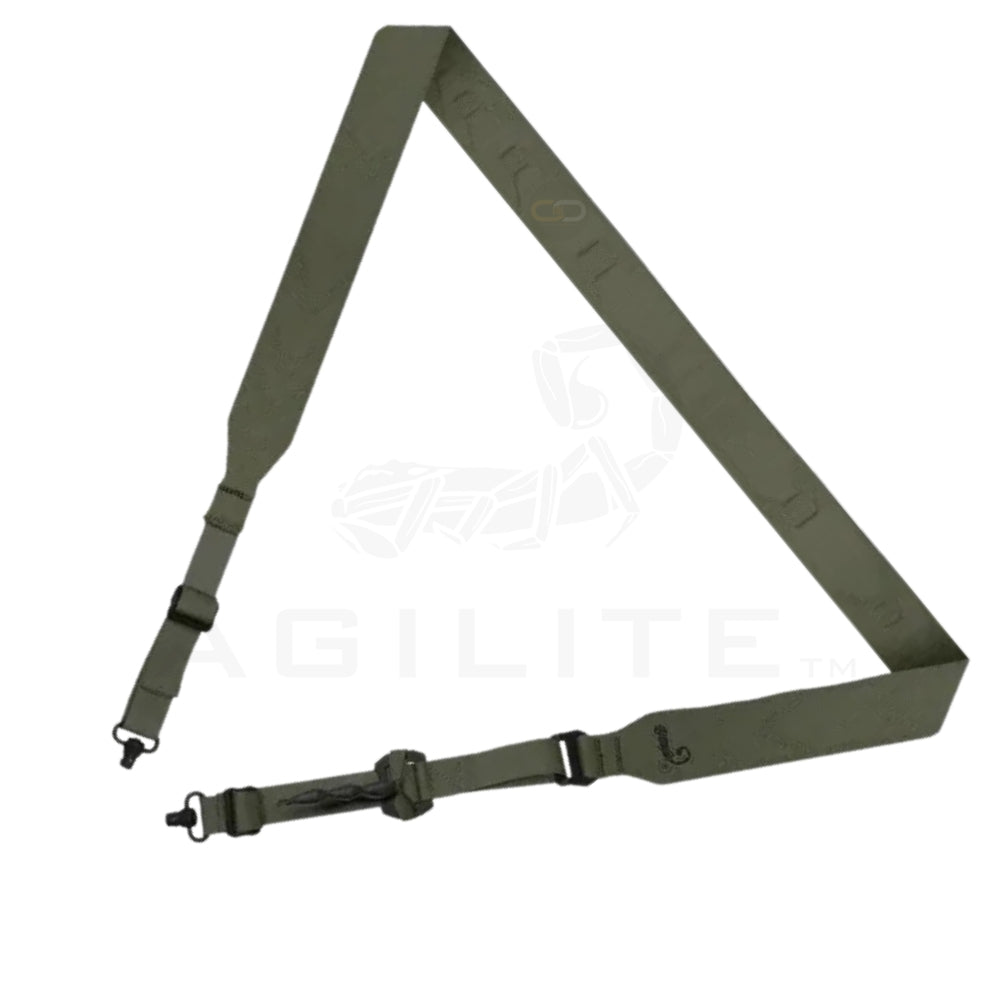 רצועה לנשק 2 נקודות Agilite Re-FLEX3D rifle sling — מבט כללי בירוק עם חיבורי QD | timetoedc.com