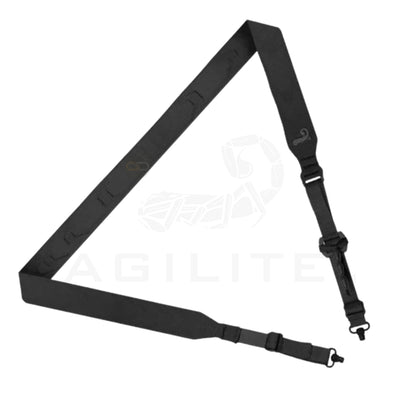 רצועה לנשק 2 נקודות Agilite Re-FLEX3D rifle sling — מבט כללי בשחור עם חיבורי QD | timetoedc.com