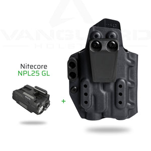 ערכה נרתיק פנימי Vanguard IWB עבור גלוק 19 כולל פנס Nitecore NPL25 - תואם צד ימין