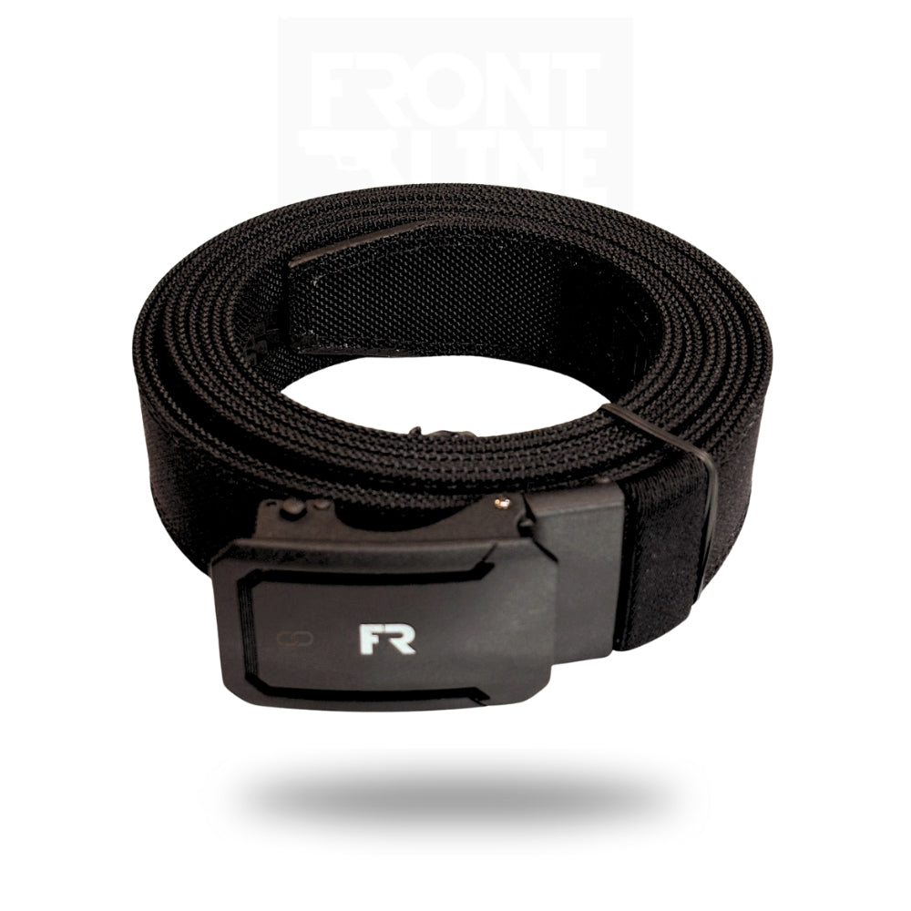 חגורת ראצ'ט FRONTLINE Classic Deluxe – תקריב אבזם מתכת קלאסי | timetoedc.com
