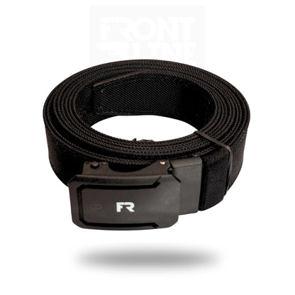 חגורת ראצ'ט FRONTLINE Classic Deluxe – תקריב אבזם מתכת קלאסי | timetoedc.com
