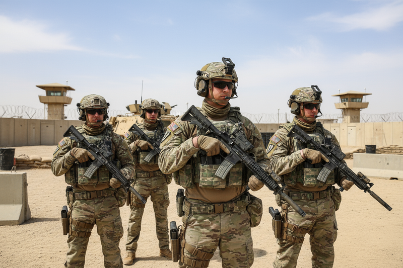 AMERICAN SOLDIERD WITH MULTICAM UNIFORMS
