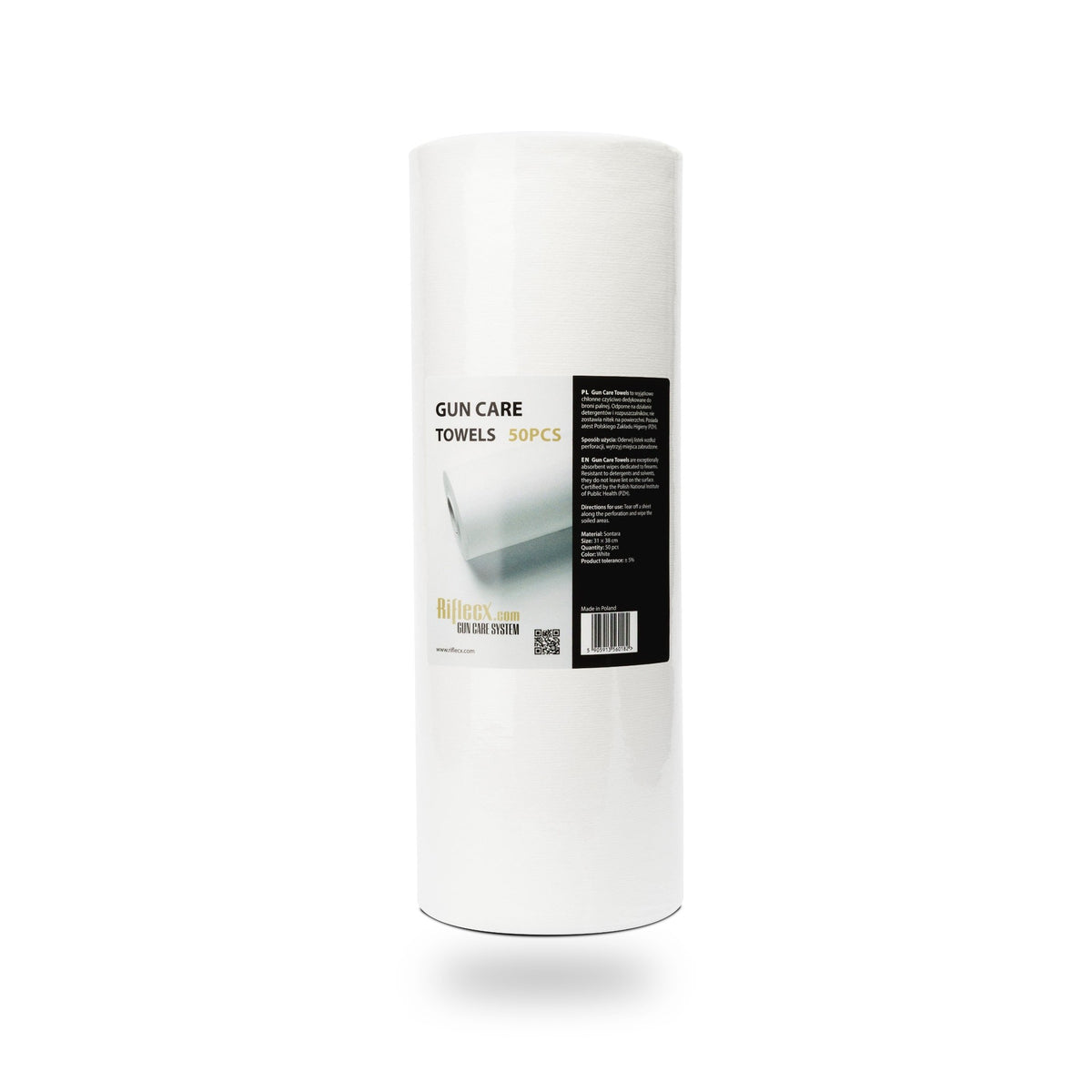 גליל 50 מגבוני בד לניקוי נשק RifleCX Gun Care Towels, אביזר ניקוי בלבד, לא כולל נשק
