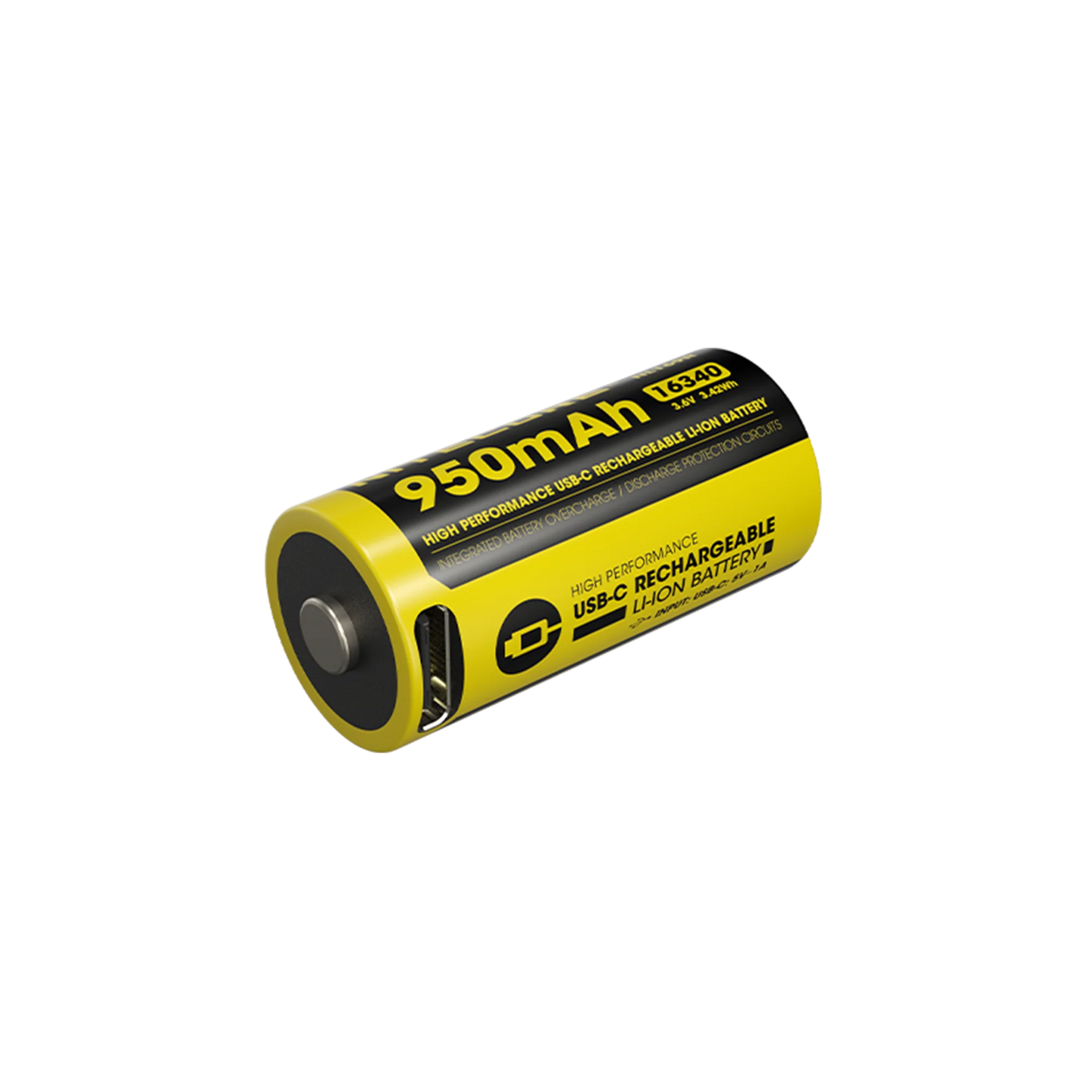 סוללת ליתיום נטענת Nitecore NL169R | USB-C 16340 950mAh