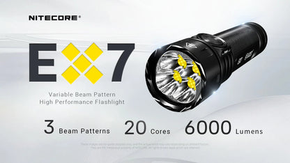 פנס טקטי עוצמתי 6000 לומן אלומה משתנה - Nitecore EX7 