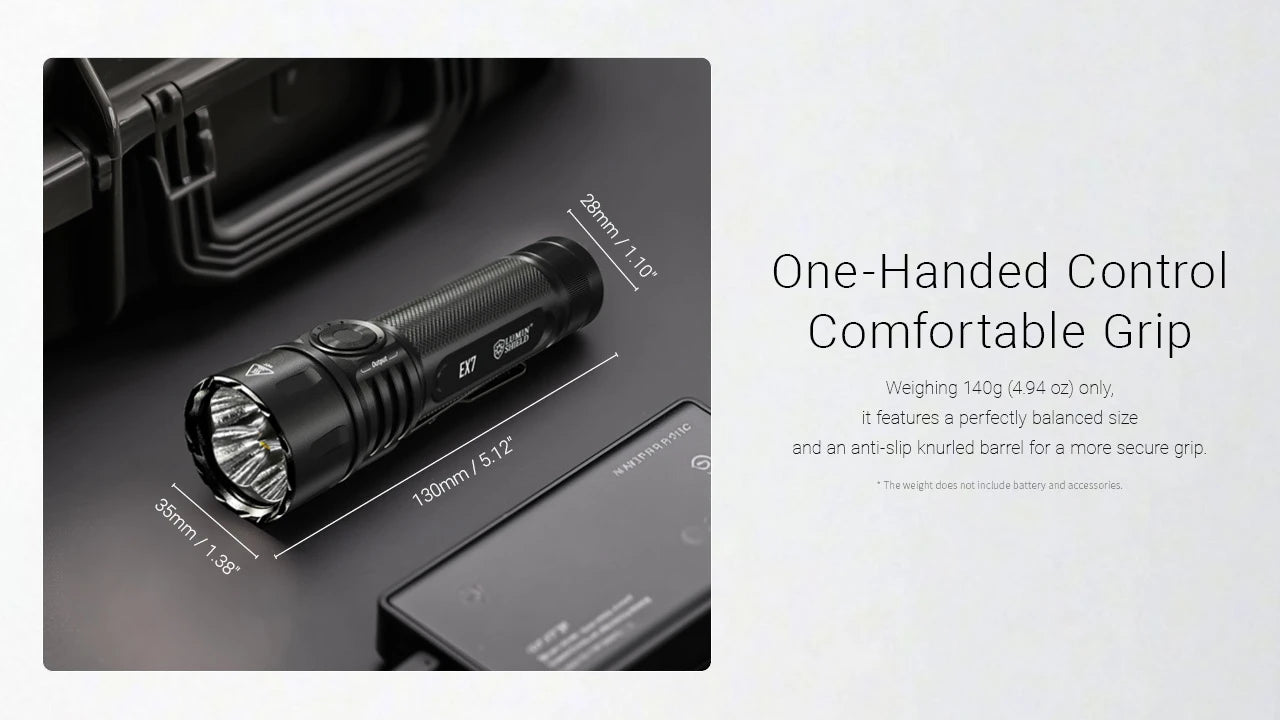 פנס טקטי עוצמתי 6000 לומן אלומה משתנה - Nitecore EX7 
