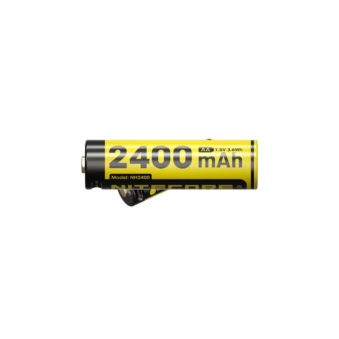 סוללה נטענת AA 1.5V Nitecore NH2400 | חיבור USB-C מובנה - מארז 4 סוללות