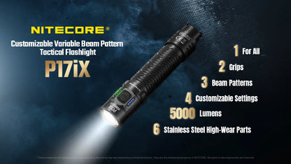 פנס טקטי 5000 לומן Nitecore P17iX | תבנית אלומת אור משתנה