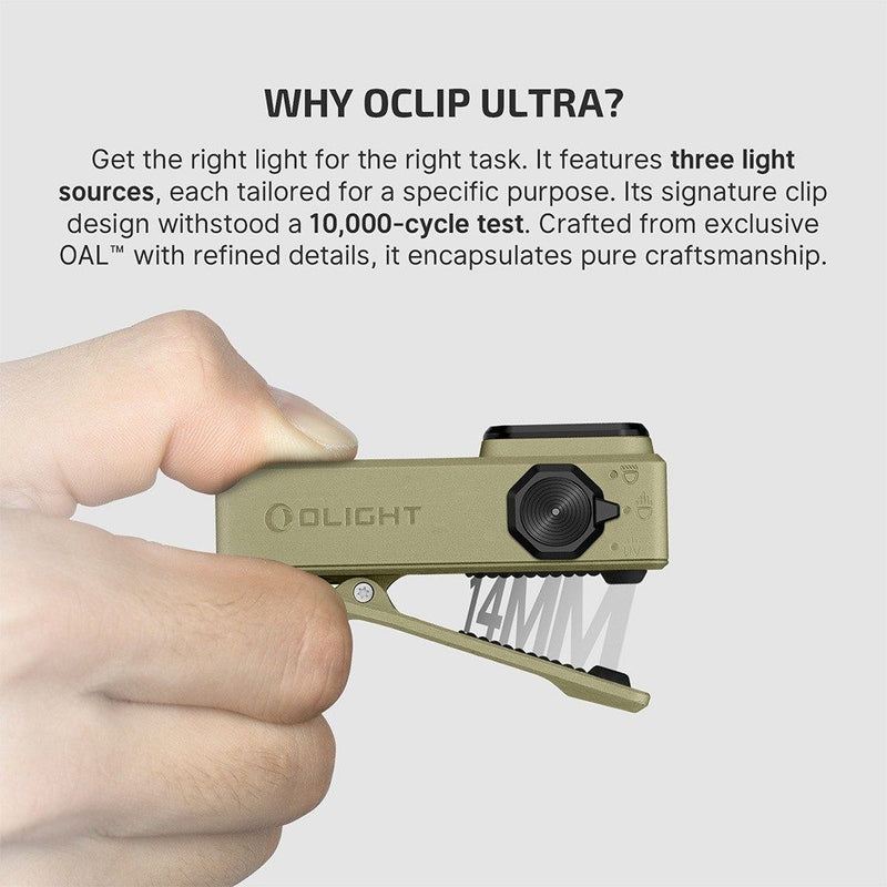 פנס קליפס עם תאורת מולטי (Flood, Spot, UV) - Oclip Ultra Olight -  Olight -  פנס קליפס עם תאורת מולטי (Flood, Spot, UV) - Oclip Ultra Olight -  Time to EDC - Store -  