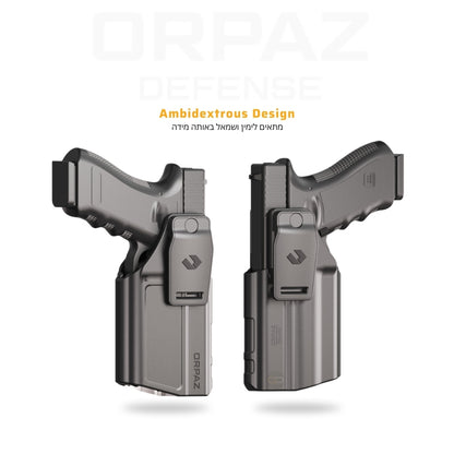 Orpaz EVOX – עיצוב דו צדדי Ambidextrous, מתאים לימין ולשמאל באותה מידה, נרתיק עם פנס לאקדחים קומפקטיים | timetoedc.com