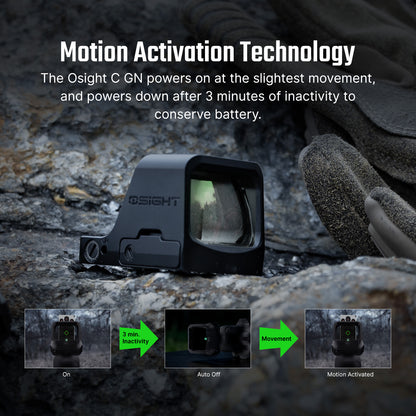 כוונת השלכה ירוקה OSIGHT C GR לאקדח עם חלון פנורמי ו-MRS