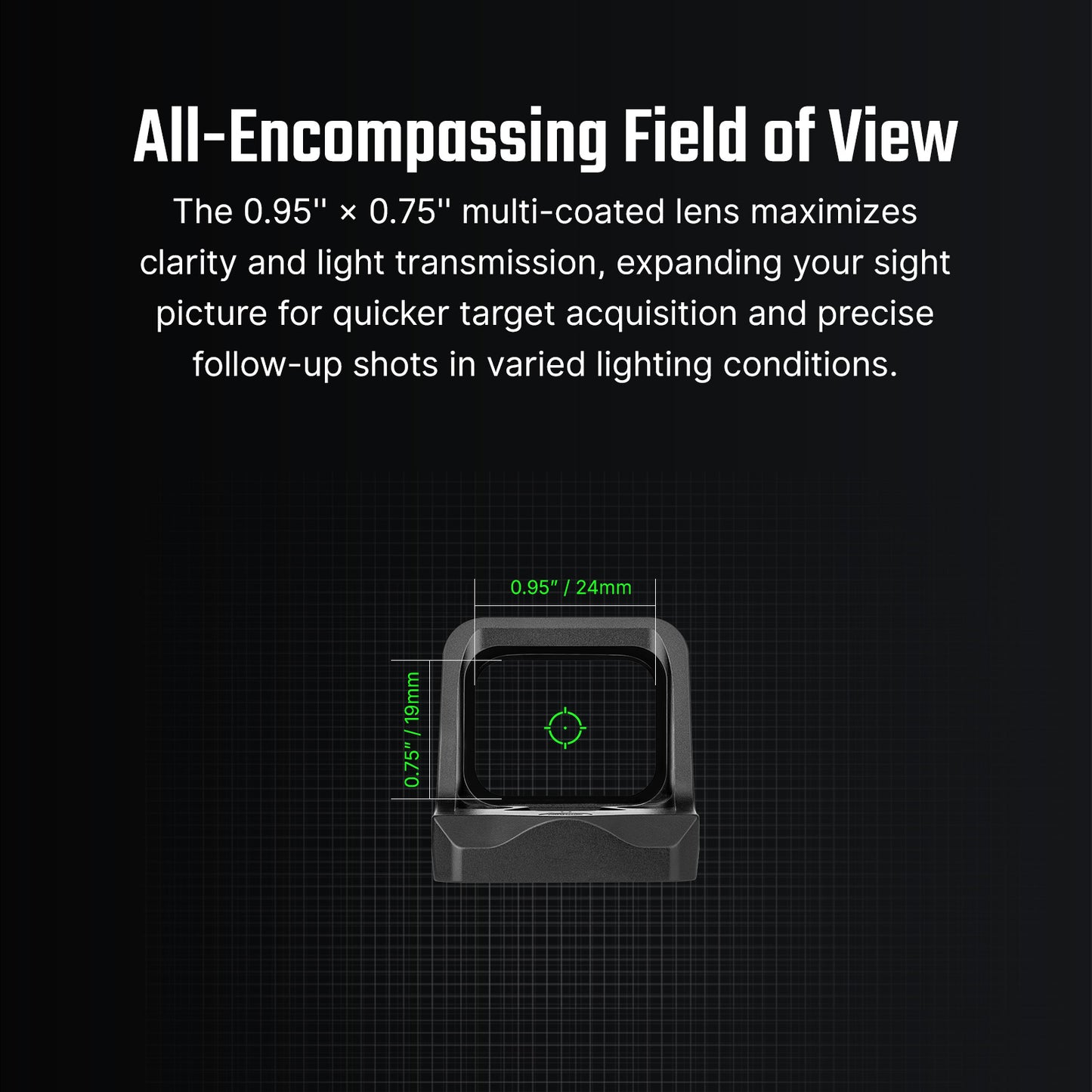 כוונת השלכה ירוקה OSIGHT C GR לאקדח עם חלון פנורמי ו-MRS