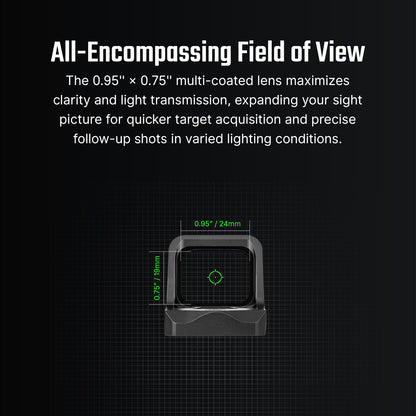 כוונת השלכה ירוקה OSIGHT C GR לאקדח עם חלון פנורמי ו-MRS