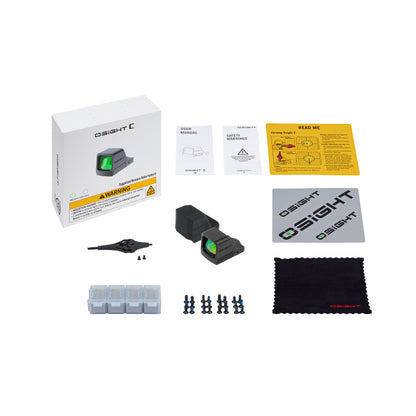 כוונת השלכה ירוקה OSIGHT C GR לאקדח עם חלון פנורמי ו-MRS