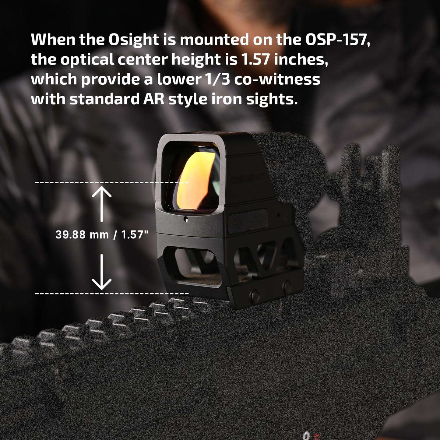 Osight Picatinny Mount – מתאם RMSc לפיקאטיני – גובה אופטי 1.57