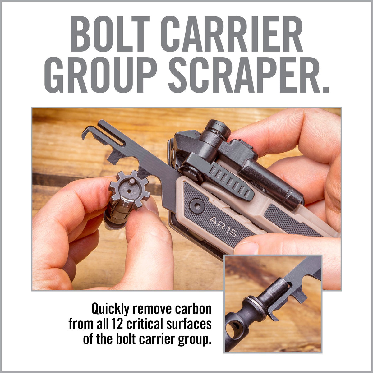 מגרד פחמן לנושא המנעול במולטיטול Real Avid AR15 Tool