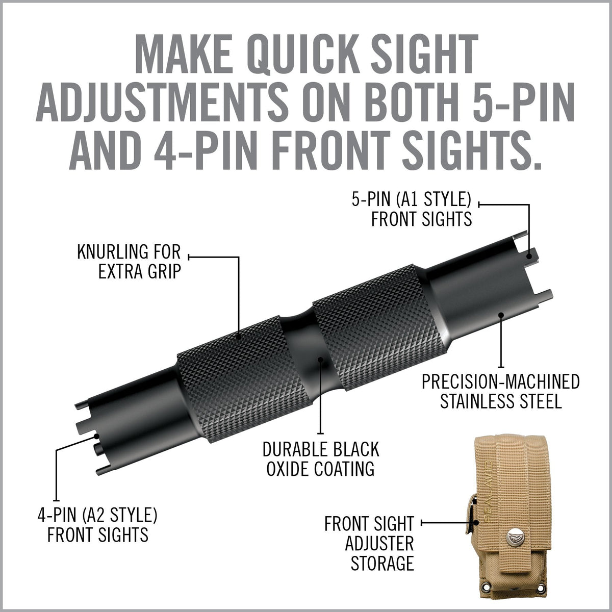מכוון כוונת קדמית A1 ו-A2 ב-Real Avid AR15 Tool