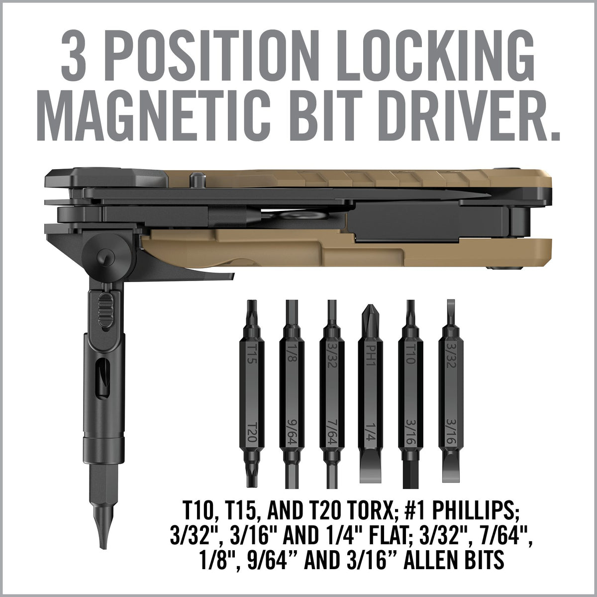 מברג ביטים מגנטי שננעל ב-3 מצבים, Real Avid AR15 Tool
