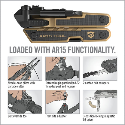כלים ייעודיים ל-AR15 במולטיטול Real Avid AR15 Tool