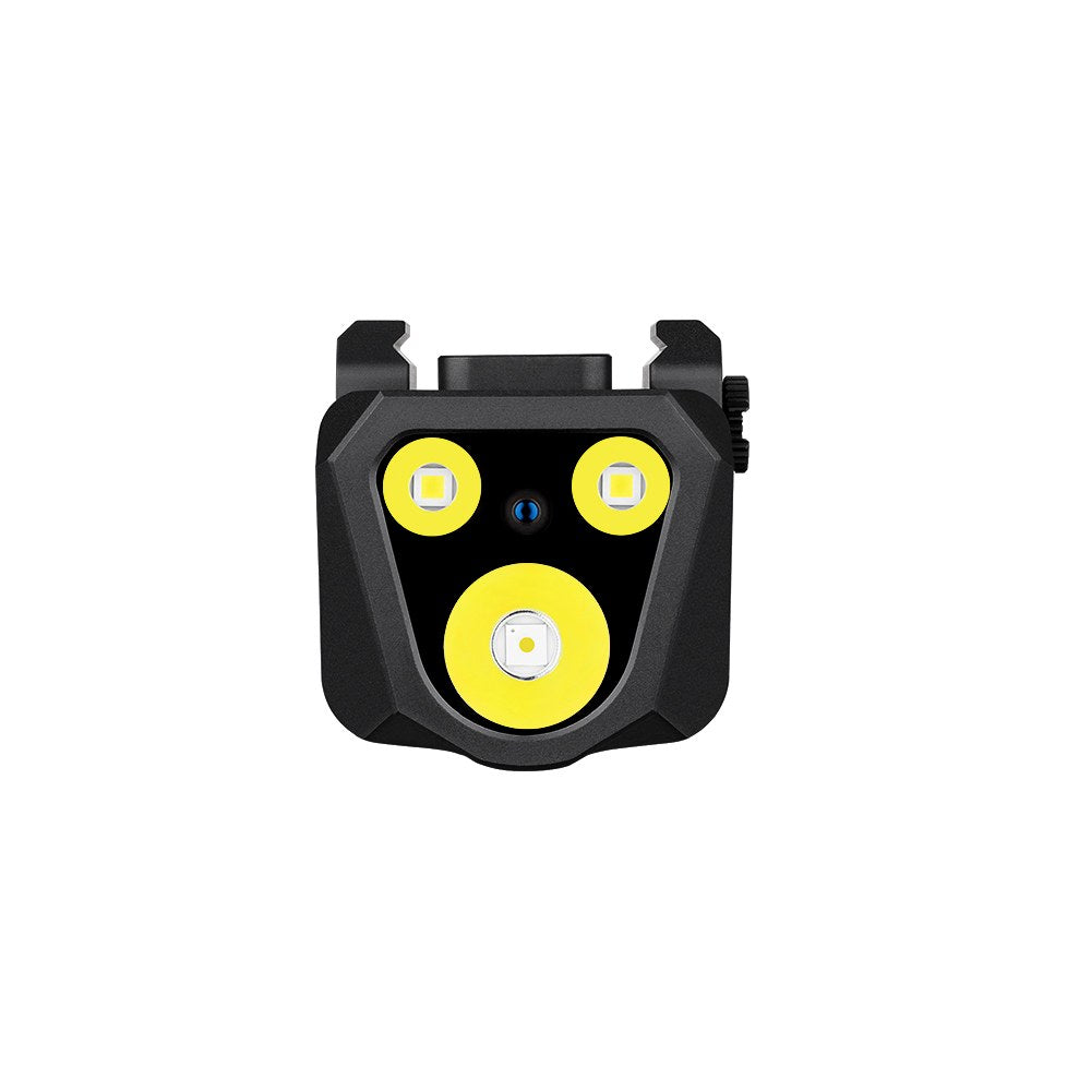 חזית פנס Olight PL X GL עם נורות האלומה והלייזר הירוק