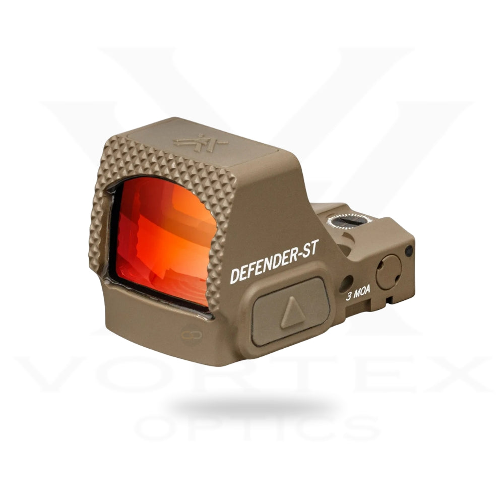 Vortex Defender-ST Desert Tan — כוונת רד דוט 3 MOA על מסילת Picatinny | timetoedc.com