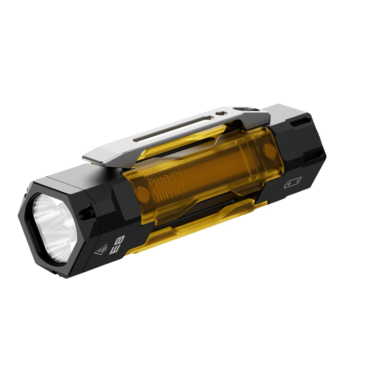 פנס EDC עם UV WUBEN E8 בצבע שחור – תמונה 1